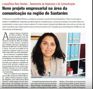Novo projeto empresarial na área da Comunicação em Santarém
