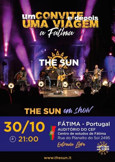 THE SUN atua em Fátima a 30 de Outubro - Entradas Gatuitas