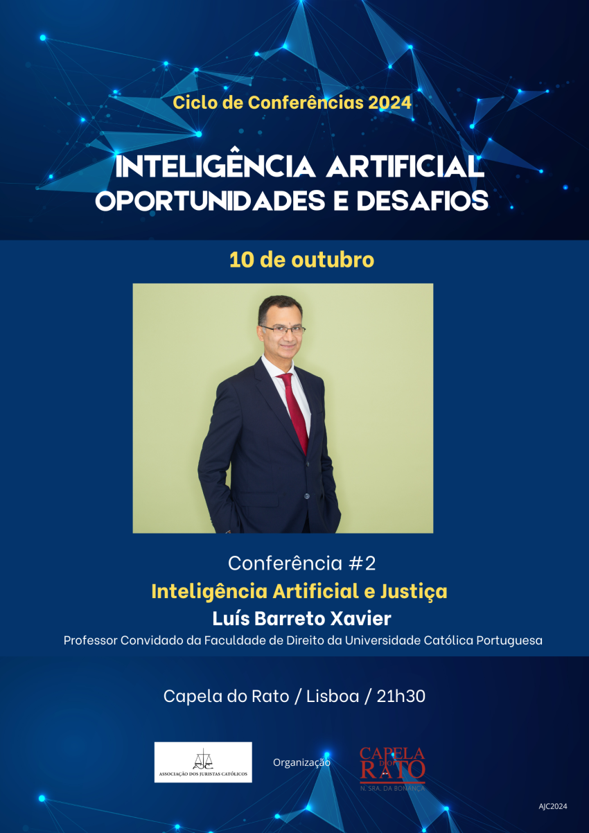 Leopoldina notícia - Iniciativa AJC e  Capela do Rato: Luís Barreto Xavier apresenta conferência sobre Inteligência Artificial e Justiça  