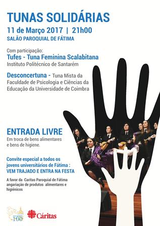 Leopoldina notícia - Solidariedade - Festival de Tunas em Fátima em favor da Cáritas Paroquial